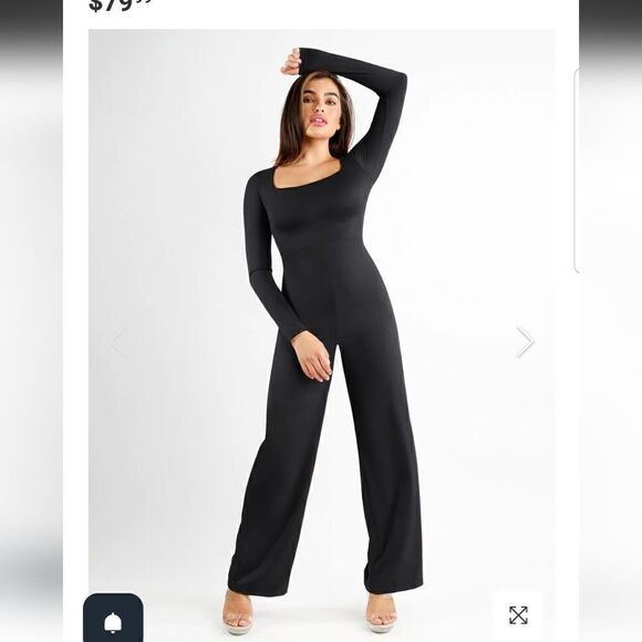 Popilush Square Neck Wide-Leg Long Sleeve Shapewear Jumpsuit 2XL - Picture 5 of 13